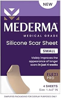 Mederma Medical Grade Silicone Small Scar Sheet 1.4x3 inches (4 Counts), for Injury, Burn and Surgery Scars