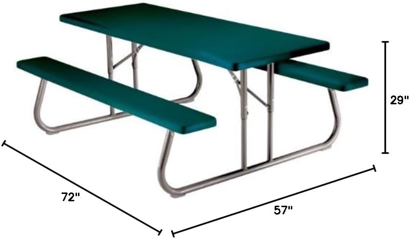 Lifetime Picnic Tables 6-Foot Hunter Green Plastic Top 42123 Package of 4
