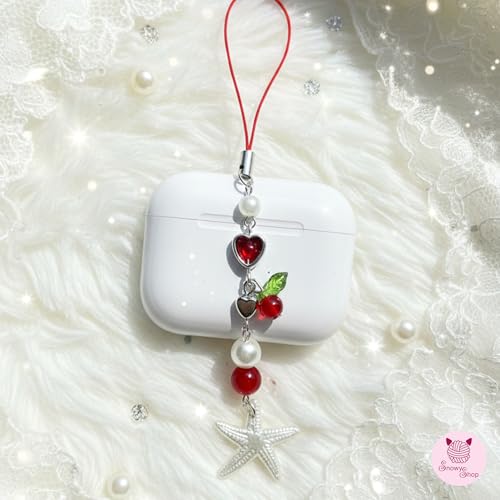 Image of SNOWY SHOP Korean Silver Bow Phone Charm - Cute Heart & Starfish Pendant | Aesthetic Korean Mobile Chain, Bag Hanging & Keychain Jewelry for Girls & Women