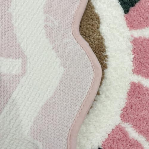 Tapete redondo tufted rosa LAKEA 35.4x35.4 pulg miniatura 5
