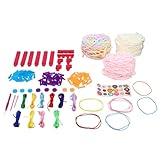 Kit de Fabricación de Pulseras Elásticas, Juego de Telares Artísticos con Cuerdas DIY para Niñas para Bolsos y Bufandas de Joyería Hechos a Mano