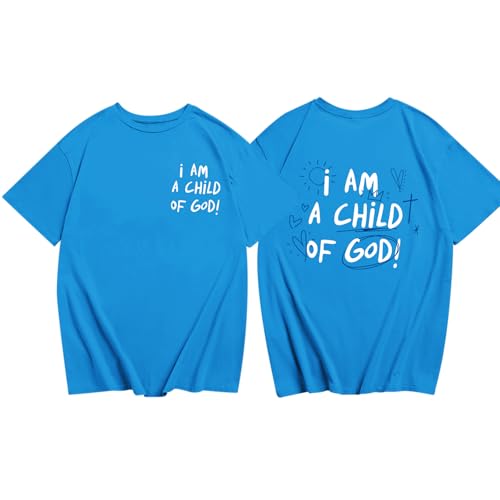KEEVICI Cute I Am A God of Child Shirt Girls Graphic Tees Christian T Shirts for Kids Jesus Religious Faith Cotton Summer Top