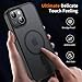 Hualele Magnetic for iPhone 13 Mini Case & iPhone 12 Mini Case,Compatible with MagSafe, Military Grade Dropproof Translucent Matte Hard Back Soft Edge Slim Phone Case iPhone 13/12 Mini,Black