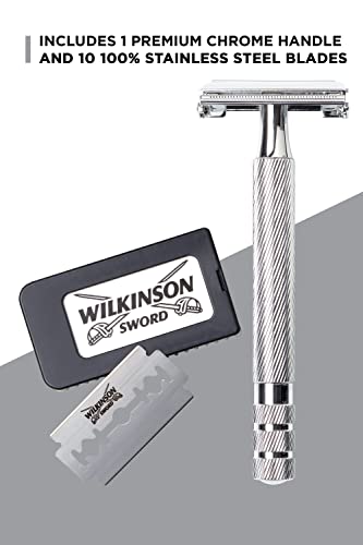 Wilkinson Sword Classic Vintage hochwertiger Rasierhobel inkl. 10 Doppelklingen aus Vollmetall - Für eine besonders exakte und schonende Rasur - Image 3