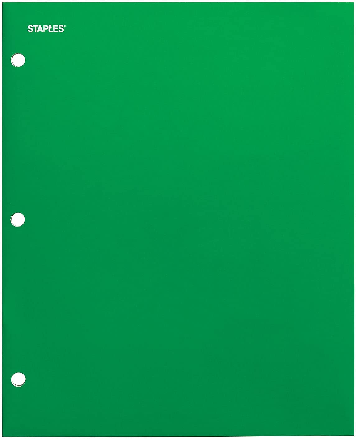 Staples 56212-Cc 4-Pocket 3-Hole Punched Presentation Folder, Green
