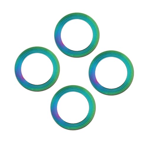 Totority 4pcs Heavy Duty Flat Washers for Bike Mounting Mountain Bike Part Aluminum Fork Stem Headset Spacers Bolt Washers Bicycle Spacers Kit