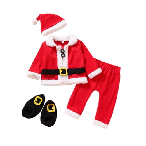 Ropa infantil para ambiente festivo en Navidad conjunto cómodo de 4 piezas 80 cm