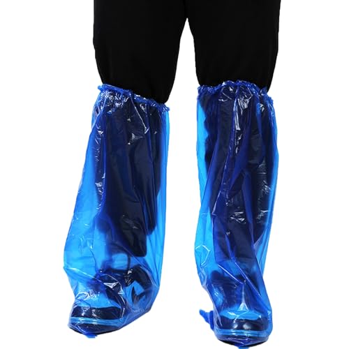 Copriscarpe Impermeabili,Copriscarpe Pioggia,Copriscarpe PE,Copriscarpe Impermeabili Alti blu,Galosce Pioggia Fango Moto,Uomini Donne Rain Snow Day Strade Fangose,10 paia (20)