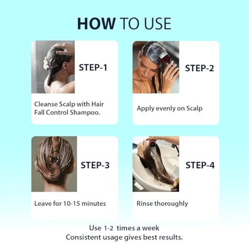 Image of Dermistry Caffeine Collagen Wheat Protein Anti-Hair Fall Control Mask Strengthens Weak Roots Improves Thickness Density Reduces Breakage & Fall for Dry Frizzy Curly All Hair Types Men Women 200ml