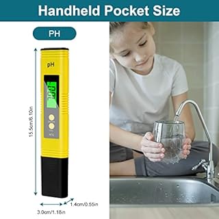 flintronic Misuratore PH,PH Tester, Misuratore PH Digitale, Tester PH Acqua qualità, Misuratore della qualità dell'Acqua, Display LCD con Retroilluminazione Verde per Piscina, Spa