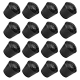 METALLIXITY Chair Leg Tips Caps (10mm 3/8 Inch) 16Pcs, Round Rubber Chair Leg Caps Floor Protectors - for Furniture Chair Table Legs, Black