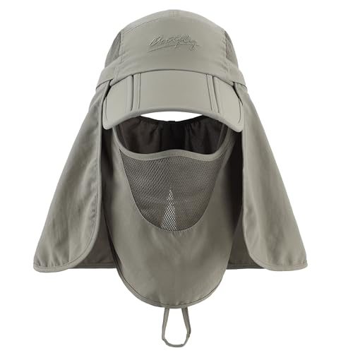 Image of Connectyle Men's Foldable Baseball Sun Cap with Removable Face Mask Neck Flap Cover UPF 50+ Sun Protection Fishing Hiking Hat