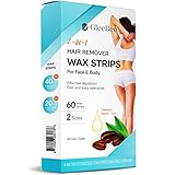 GleeBee Wax Strips, Body Facial Hair Removal for Women Men for Face, Brow, Armpit, Bikini and Legs...