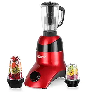 SilentPowerSunmeet ORNRMA21 1000Watts Mixer Juicer Grinder with 3 Jars (1 Juicer Jar, 1 Large Bullet and 1 Small Bullet) - Red