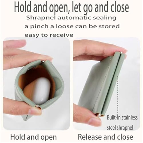 6 Pcs Small Makeup Bag for Purse, Snap Closure Organizer Pouch, Portable No Zipper Self-Closing Pouches for Travel Storage Bag Mini Pu Leather Pouches For Cosmetics Headphones Jewelry (3 colors)4