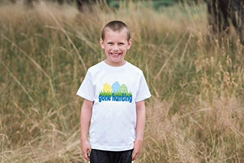 7 Ate 9 Apparel Boy's Gone Hunting Novelty Easter Tshirt 4T Blue And Green #TOP3