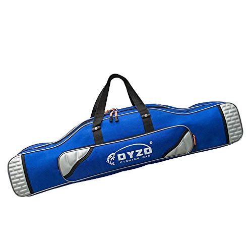 TentHome Wędka wędkarska przenośna składana walizka na wędkę wędkarską kołowrotek torba do przechowywania Kołowrotek wędkarski organizer 80 cm / 90 cm / 100 cm (niebieski z szarym, 4 warstwy/120 cm)