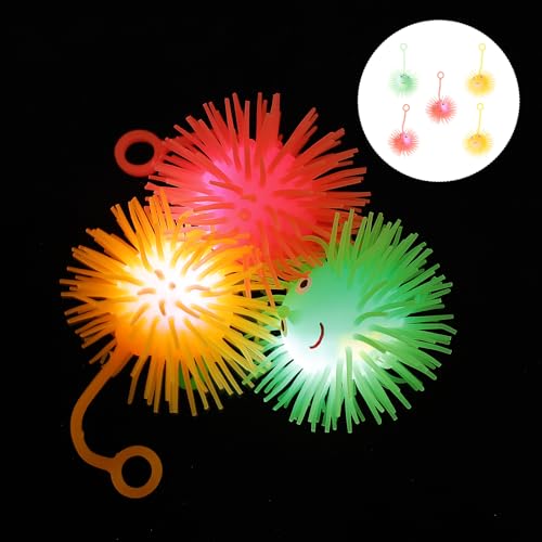 TOYMYTOY 5 stücke Leuchtende Kugel Ball Glühende Igel Elastizität Flash-Haar Ball Kinder Lustige Spielzeug (Gelegentliche Farbe)