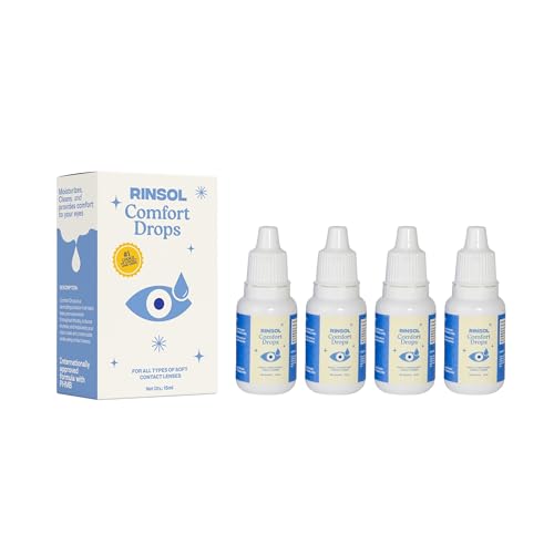 Image of Comfort Drops (15ml)(Pack of 4) for Contact Lens Users - Relieves Dryness, Reduces Irritation & Blurred Vision - Dual Lubrication Formula with PHMB
