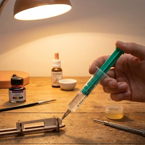 Green Medical Einwegspritzen-Set, 5x 5ml Spritzen mit 6x Stumpfen Kanülen, Steril Verpackt, für Tinte, Basteln und Heimwerken, mit Wiederverwendbarem Aufbewahrungsbeutel