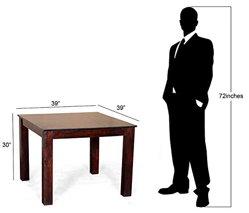 Image of Sheesham Wood 4 Seater Dining Table Set with 4 Chairs for Dining Room (Walnut Finish)
