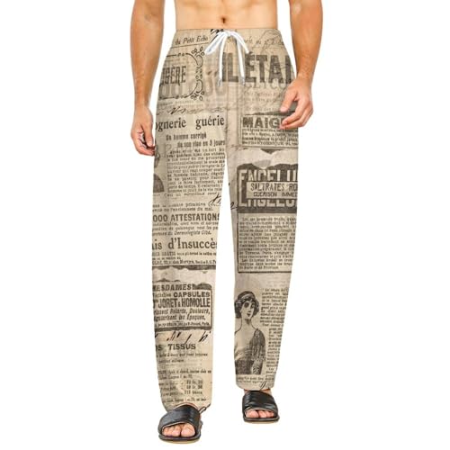 Bas de pyjama femme journal rétro pour des matinées cocooning et détente
