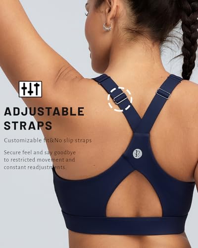 Image of RUNNING GIRL Sports Bra for Women High Support, Molded Cup High Impact Sports Bras with Sewn in Pads Workout Running Bra