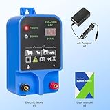 Anosuwa 12V Weidezaungerät, Ladegerät für Elektrozaun, 2 Joule/10,5kV Elektrozaun für 2 bis 10KM, Plug-in-Elektrozaun-Stromversorgung für Geflügel, Vieh, Haustiere, Steuergerät zum Schutz von Gärten