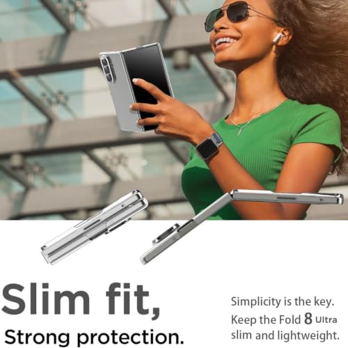 Image of TechTrendz for Samsung Galaxy Z Fold 8 Ultra Case Slim Fit Anti Yellowing Lightweight Crystal Clear Hard PC Bumper Protective Shockproof Back Cover for Samsung Galaxy Z Fold 8 Ultra -Transparent