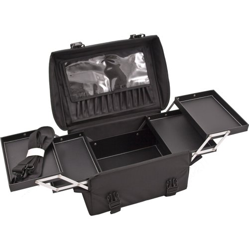 Sunrise Soft-Sided Professional Makeup Case With 4 Extendable Trays, Black Nylon #TOP2