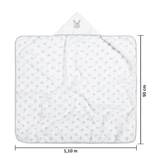 Toalha de Fralda 1 Camada Papi Soft C/Capuz Bord para Bebê 1,10M X 90cm Contém 01 Un