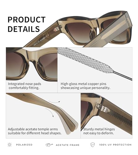 SOLVANSKI-Retro Cateye Polarized Sunglasses Womens UV400 Protection Chic Chunky Acetate 80s 90s Small Head Shades4