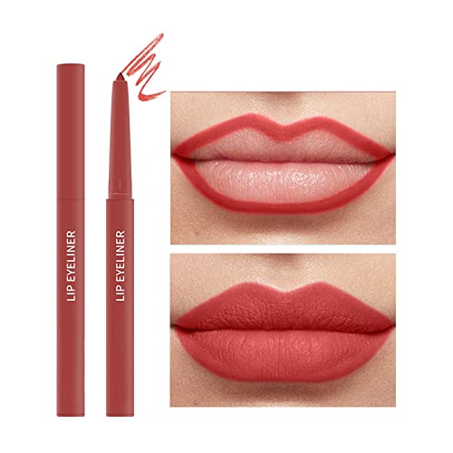 No 7 Lipstick Waterproof Non Smudges Lipstick Pencil Lip Pencil Border Pink Mattes Solid Lip Liner 0.5ml Cake Mascara - Image 3