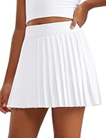 CRZ YOGA Mädchen Kurze hohe Taille gefaltete Faltenrock Basic Schuluniformen Röcke Solid Skater Tennis Schule Rock Weiss S