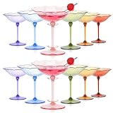HKSZEH 12 Pcs Colorful Plastic Martini Glasses 7oz...