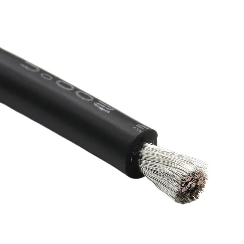 1m Flexible Silicone Wire 2 pin or Black Red 30 28 26 24 22 20 18 16 14 12 10 8AWG Automotive Led lamp Soft Electric Cables(Color:Red,Size:8AWG)