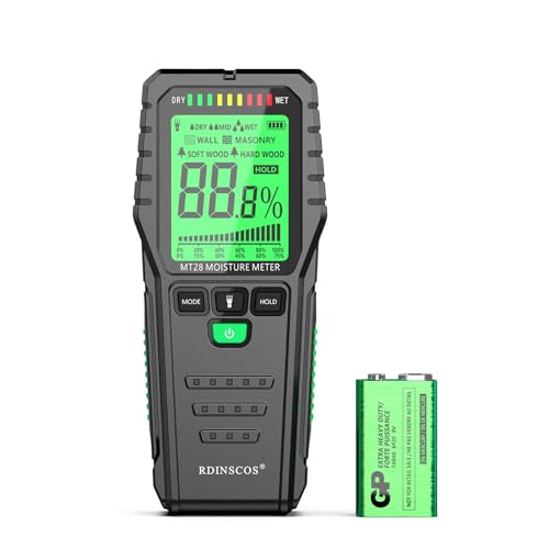 Pinless Moisture Meters Non-Invasive Digital Wood Moisture Tester Water Leak Detector for...