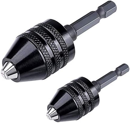 LONKER 1/4 Inch Hex Shank Keyless Drill Chuck Quick Change Adapter Converter drill adapter (0.3-6.5mm 0.3-3.6mm)