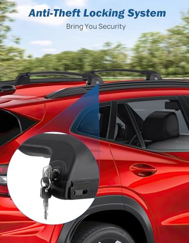 Image of JOYTUTUS 300LBS Lockable Roof Rack Cross Bars Compatible with Chevy Chevrolet Trax 2023-2026, Heavy Duty Anti-Theft Aluminum Crossbars for Rooftop Cargo Carrier Luggage Kayak Canoe Ski Snowboard