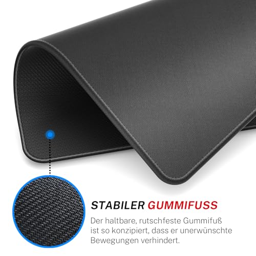 KTRIO Mauspad 3 Pack, Mousepad [30% Größer], Mouse Pad mit Anti-Rutsch-Gummiboden & Vernähte Kanten Mauspads für Computer Laptop und PC, Mouse Mat 275x215mm (Schwarz)