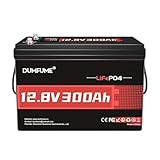 Dumfume 12V 300Ah LiFePO4 Battery,200A BMS 3840Wh Lithium Iron Phosphate Battery 15000+ Cycles,Low-Temp Protection Ideal for RV,Solar,Off-Grid Systems,Home Storage