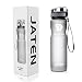 JATEN  1-Click Open Leak Proof Flip Top Lid Sports Water Bottle, Grey (32 OZ)