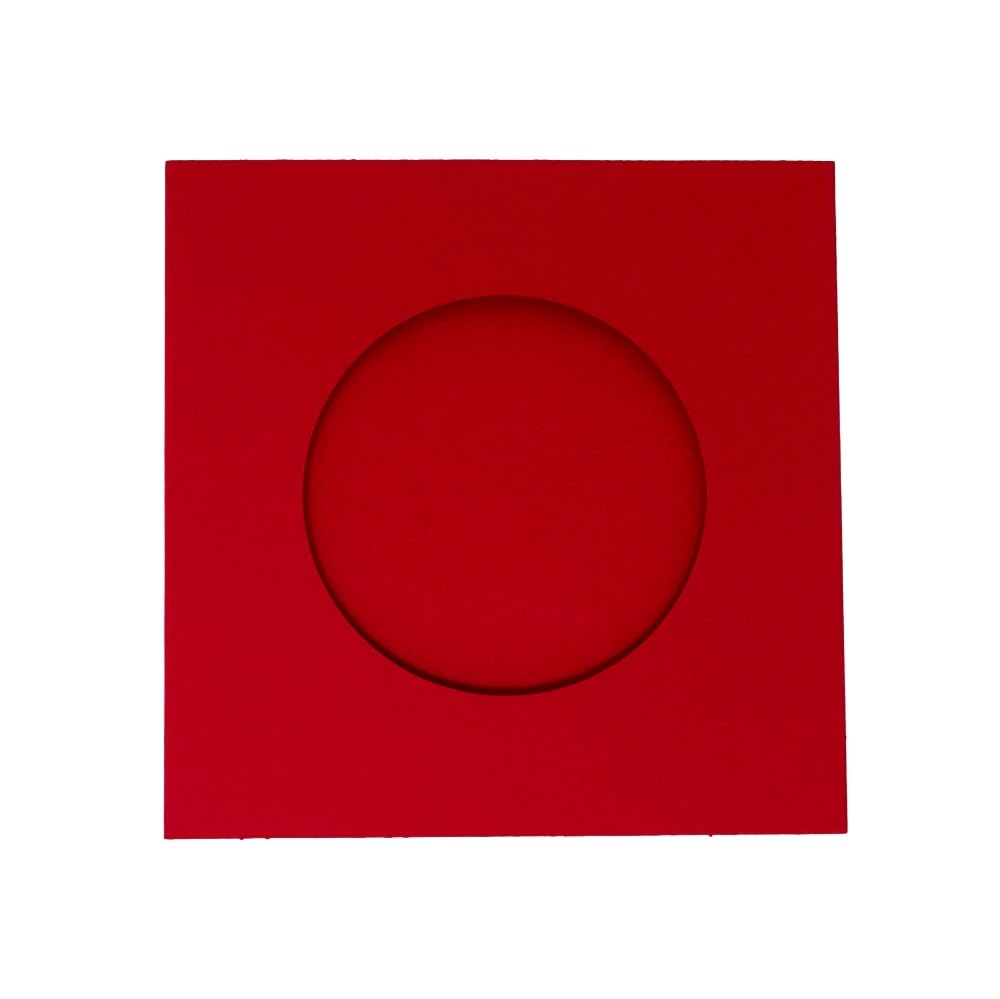 Stitchtastic Round aperture square cards - Christmas Red (Pack of 5), Round Red, 130mm x 130mm - Image 2