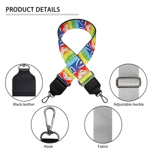 Image of Adjustable Purse Strap Replacement, Wide Shoulder Canvas Bag Strap, Crossbody Handbag Strap