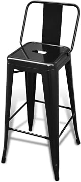 Bar Stools 2 pcs Terrace Stools,Garden Stools,Kitchen Counter Stools,Bistro Stools,Farmhouse Stools,Breakfast Stool,for Kitchen Island Counter,Home Bar,Bistro,Garden, Deck,Black Steel