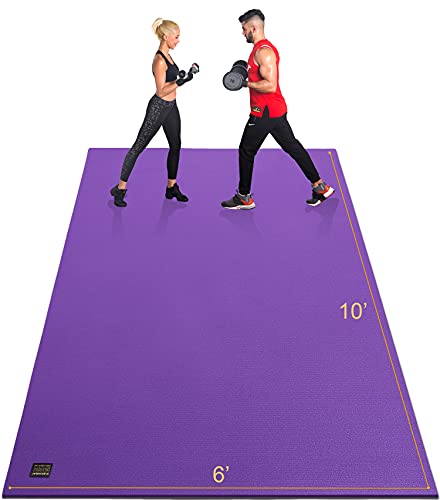 GXMMAT Extra Large Exercise Mat 16'x6'/12'x6'/10'x6'/8'x6'(7mm), Extra Wide Workout Mats for Home Gym Flooring, Non-Slip Thick Durable Cardio Mat for MMA,Plyo,Jump Rope,Weights,Fitness,Shoe-Friendly