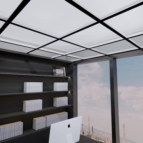 EMAYUU 64 SQ FT White Galvanized Drop Ceiling Grid kit