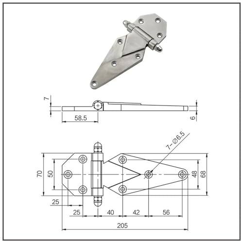 Charnière robuste inox 304 résistant aux vibrations pour camion - 6