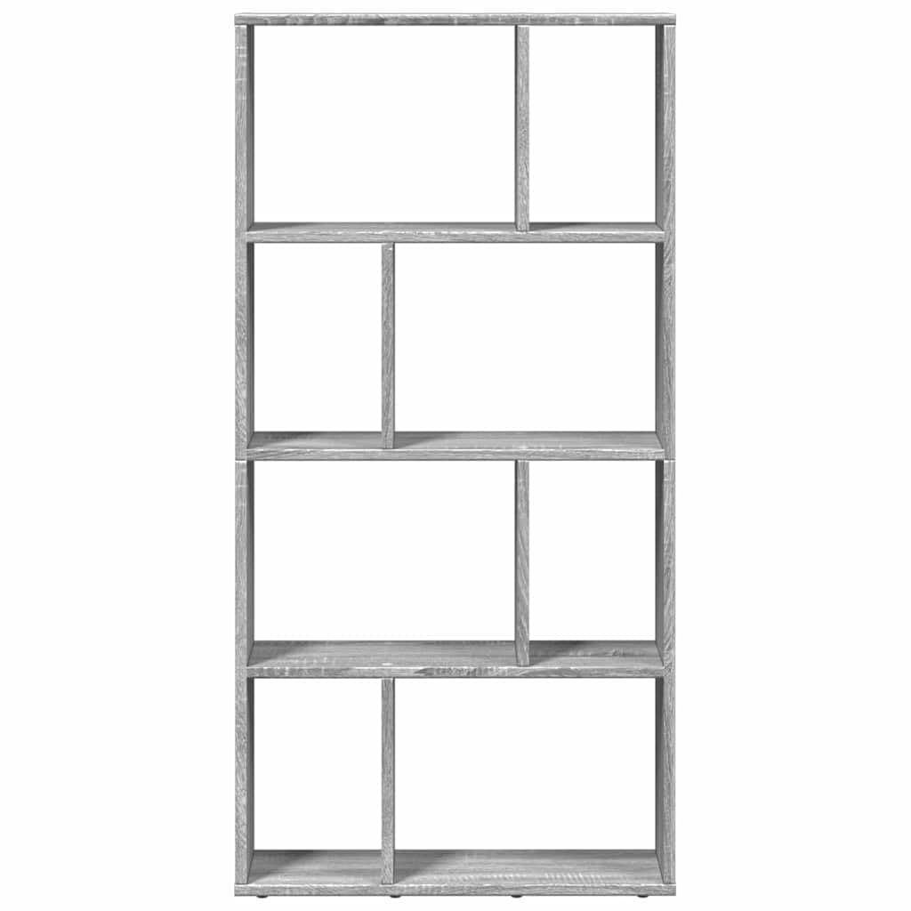 Libreria grigio Sonoma in legno 60 x 20 x 120,5 cm con 8 scomparti, versatile scaffale e divisorio per soggiorno, ufficio, cameretta dei bambini e studio, con spazio e ripiano