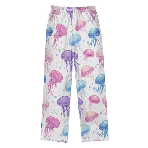 Color Jellyfish Boys Pants Boys Athletic Pants Long Pant for Boywith Pockets Wide-Leg Size 6-14Y2
